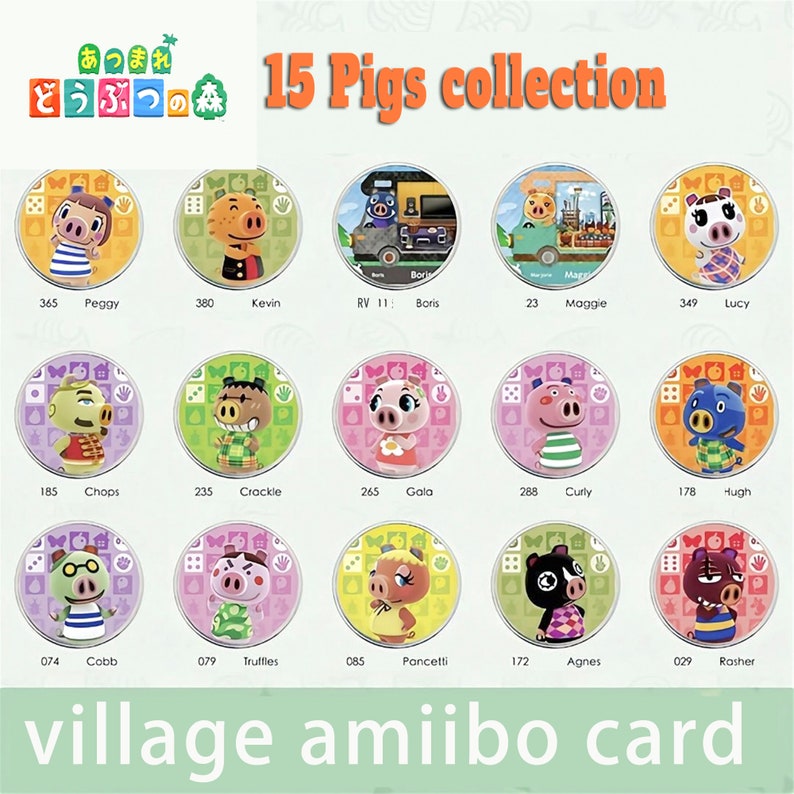 15 PCS Pigs Village Collection ACNH Animal Crossing Amiibo Etsy