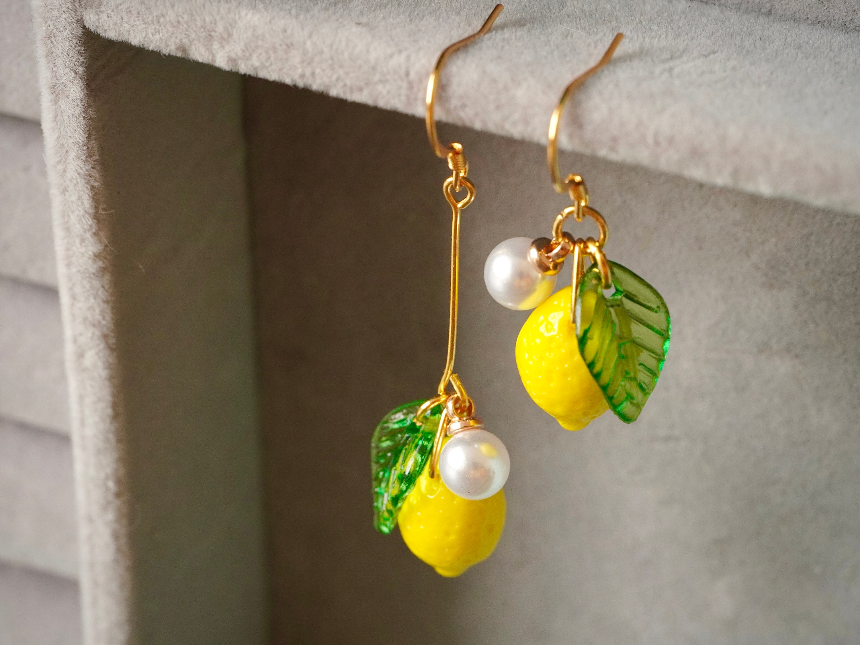 Etsy lemon earrings deals