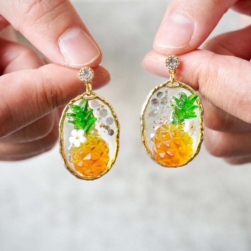 Pineapple Earrings Etsy