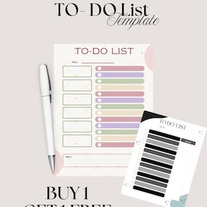 Minimalist To-Do List Template: Printable Task Planner (Fillable PDF)