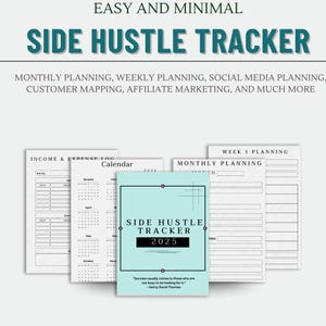 Side Hustle Planner 2025: Income & Skills Tracker (PDF, PNG Templates)
