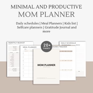 Ultimate Mom Planner Printable: Minimalist Digital Life Organizer (A4, US Letter, PDF Download)