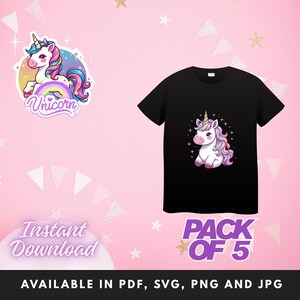 Unicorn Svg Sticker bundle design, Unicorn cut file for Cricut/silhouette, Unicorn T shirt, Unicorn SVG, png, pdf bundle, Instant download