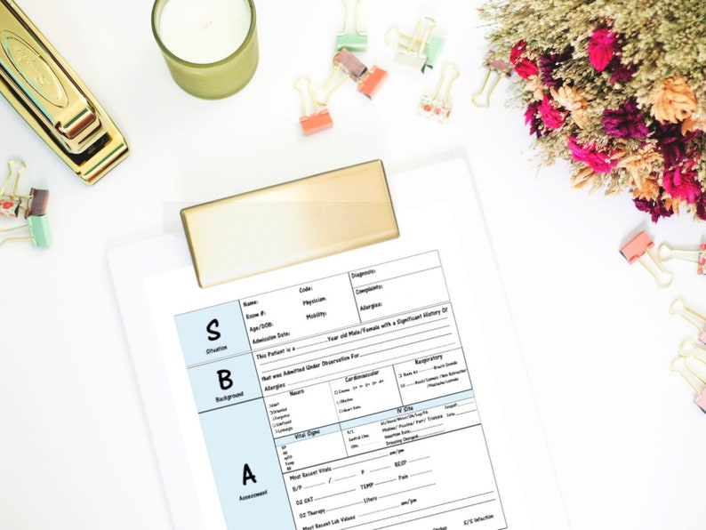 Printable SBAR Template Sheet SBAR Nursing Student SBAR - Etsy UK