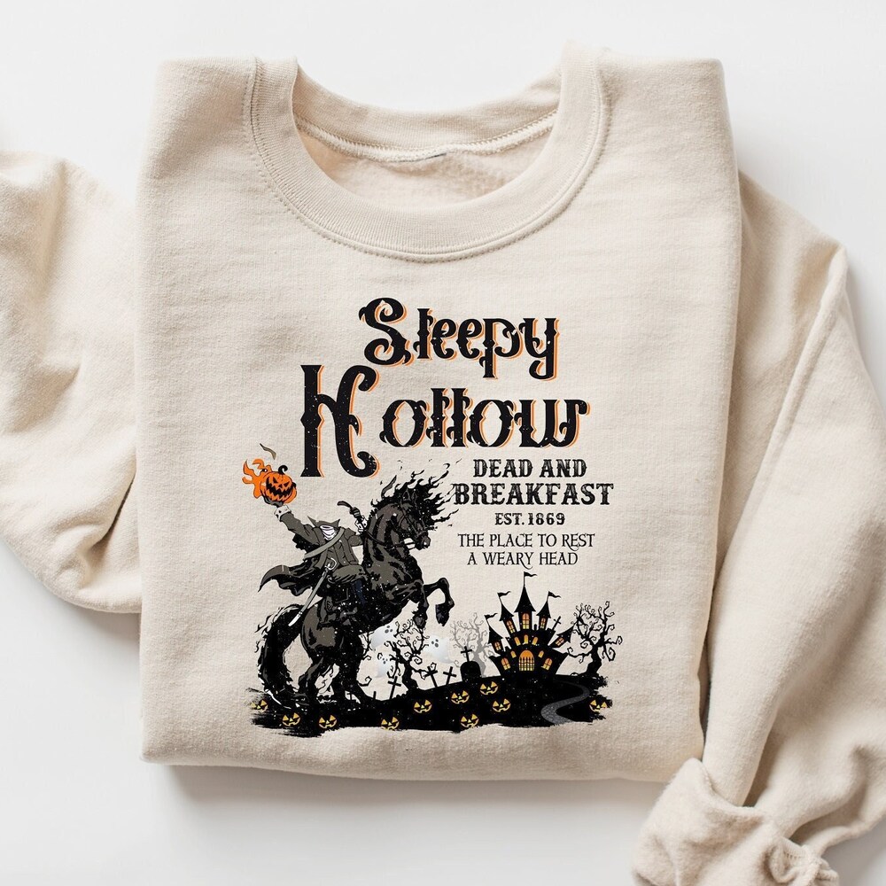 Vintage Halloween Scary Sweatshirt Sleepy Hollow Sweatshirt Headless Horseman Sweatshirt Halloween Horror Sweatshirt Horseman Sweatshirt Donuink Store