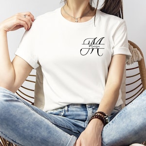 Personalized Pocket Monogram Shirt, Inexpensive Monogrammed Tshirt, Custom Name & Initial Tee