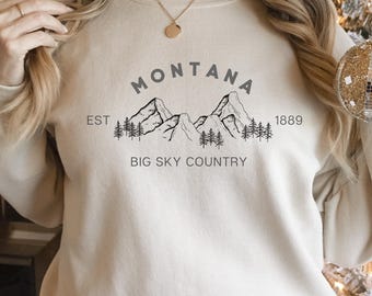 Retro Montana Sweatshirt: Nature Mountain Sweater
