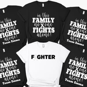 Lung Cancer Support Shirt: In This Family No Body Fights Alone Awareness Tee