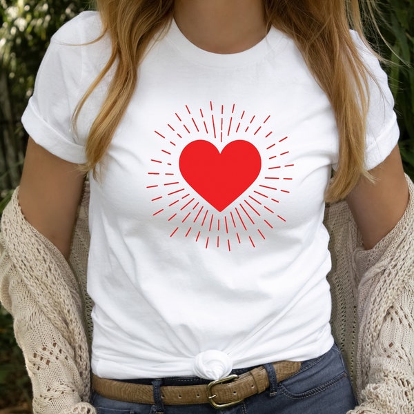 Red Heart Shirt Etsy