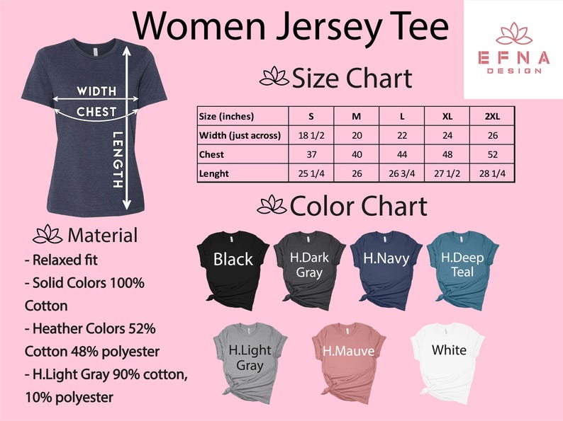 a women size chart for a t - shirt