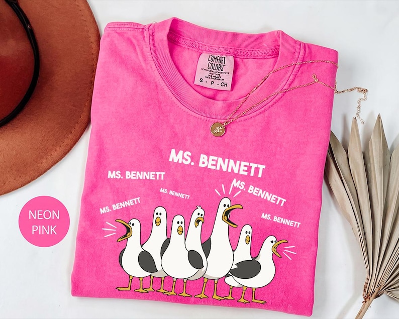 Comfort Colors® Custom Seagulls Teacher Tee, Teacher Bird Shirt, Pigeon Dress Teacher T-shirt seagull funny shirt,seagull teacher,personalized teacher, teacher appreciation, teacher gift, funny teacher, teacher shirt, funny teacher shirt, back to school shirt, seagulls shirt,pigeon dress teacher, Seagulls teacher tee, teacher bird shirt