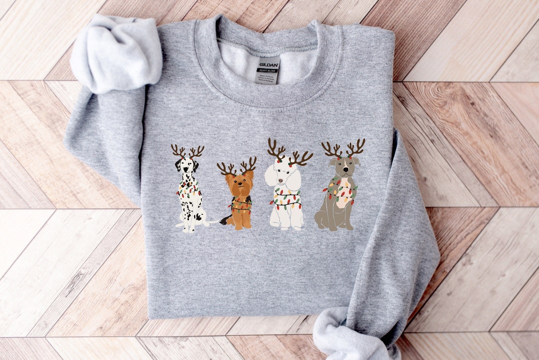 Christmas Dogs Sweatshirt, Dog Lover Sweater, Cute Dogs, Gift for Dog