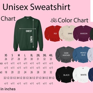size chart of women sweatshirt
