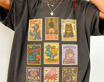 Dungeon Crawler Carl, Vintage Stamp Comfort Colors Shirt, Princess Donut, Mongo, Goddamnit Donut Tee, LitRPG Book Lover Gift