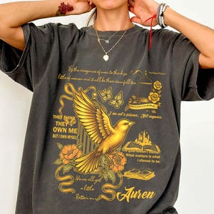Plated Prisoner Comfort Colors Shirt For Fan, Auren Goldfinch T Shirt, Gold Cage Tee, Gift For Book Lover, Bookish Shirt