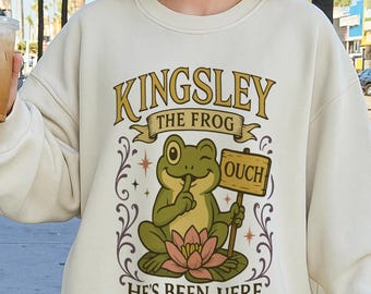 Camiseta de la rana Kingsley, asistente del villano, sudadera con capucha para amantes de los villanos y Hannah Romantasy Book Lover.