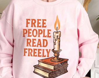 Free People Read Freely, Vintage Book shirt, Protect libraries, Read banned books,free library, Book lover Gift Sweashirt
