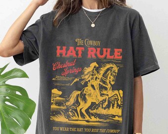 The Cowboy Hat Rule Chestnut Springs Comfort Colors shirt, Bookish Cowgirl shirt, Cowboy Romance Reader Club, Western Book Lover.