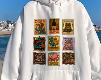 Dungeon Crawler Carl, Vintage Stamp Hoodie  , Princess Donut, Mongo, Goddamnit Donut Tee, LitRPG Book Lover Gift shirt