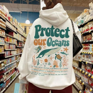 Protect Our Oceans Hoodie, Shark Hoodie, Save The Ocean, Respect The Locals Hoodie, Marine Biologist, Surfing Hoodie, Shark Lover Gift