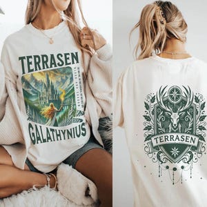 Comfort Color Terrasen shirt, TOG Gift, Throne of Glass, Book Lover Gift Idea, Bookish Gift,  Booktok Merch, Aelin Galathynius
