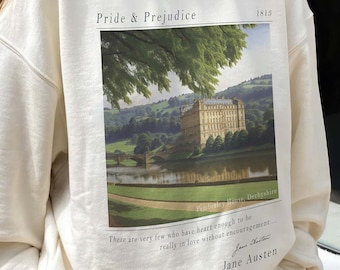 Pride and Prejudice Sweatshirt, Pemberley House shirt, Mr. Darcy and Elizabeth Bennet Sweatshirt, Jane Austen shirt, Book lover Sweatshirt