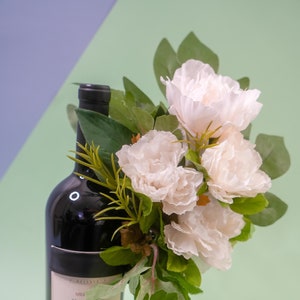 Floral Bouquet for Wine Bottles, Hostess Gift, Wedding Wine Bottle Bouquet, Housewarming Gift, Floral Centerpiece, Wine Centerpiece