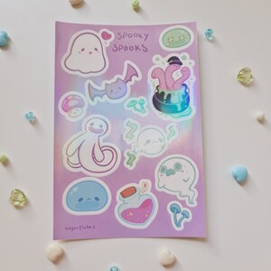 Spooky Spooks Sticker Sheet Holographic Waterproof