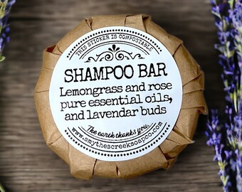 Shampoo Bar with Lavender Buds, Lemongrass and Rose Essential Oils, Shampoo Holder