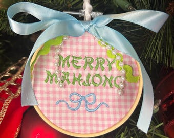 Mahjong Christmas Ornament | Mahjong Tile Decor | Holiday Party Favors | Teacher Gifts