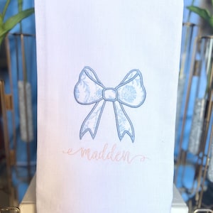 Kokette Schleife Geschirrtuch | Grandmillenial Badezimmer Dekor | Kleines Mädchen Geschenkideen