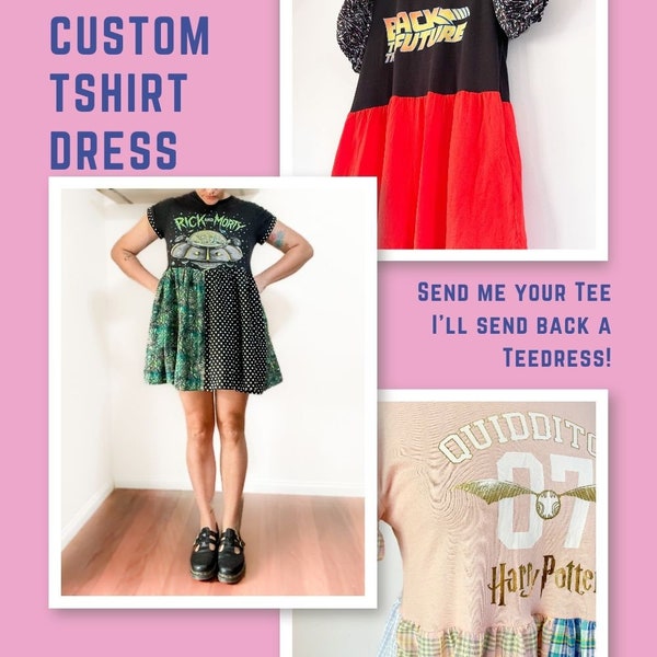 Send Me Your T Shirt Dress, Custom Dress, Smock Dress, Quirky Fashion, Unique Dress, Custom Smock Dress, Handmade Dress