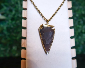 Gold Jasper Rough Arrowhead Necklace