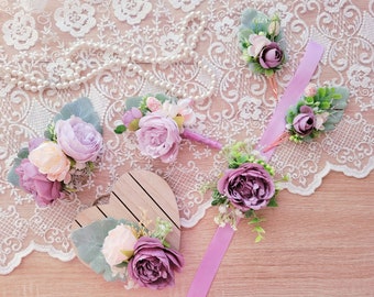 FLORAL HAIR PINS, Bridal Hair Pins, Dusty Purple Lilac Flower Hair Pins, Home Sign, Bridesmaids Hair Accessories Gift For Wife