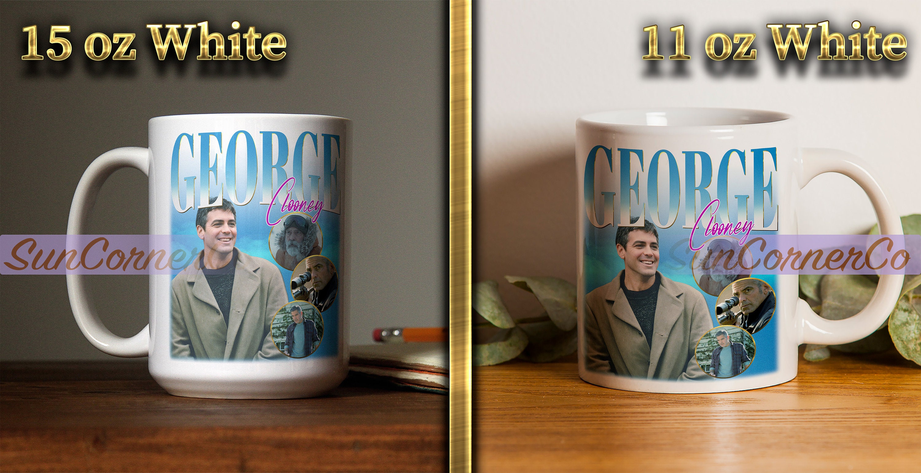 George Clooney Mug - 11oz or 20 oz - George Clooney Coffee Cup - Ceramic Mug