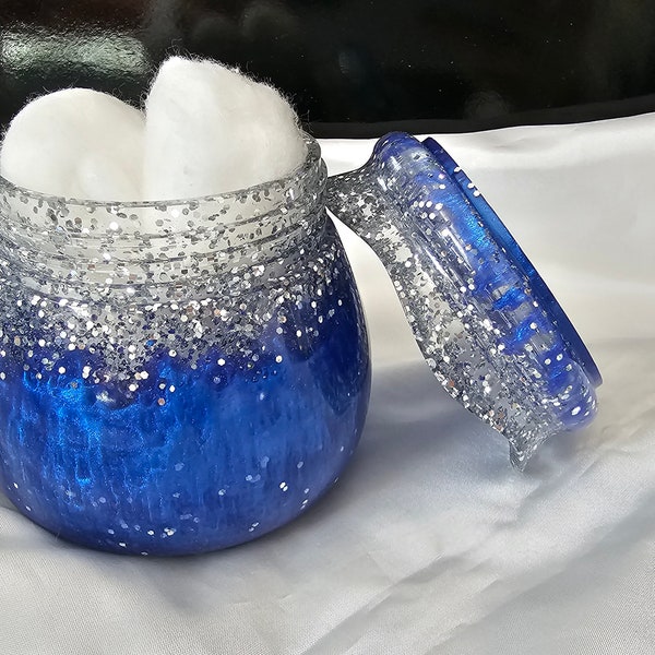 Blue Jar| Resin Stash Jar| Resin Jar| Trinket Jar| Home Décor| Jewelry Jar| Catch All| Birthday Gift| Gift for her| Dorm gift| Organization