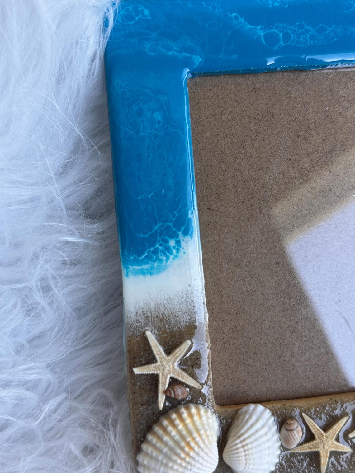Ocean Resin Picture Frame | Real Seashell & Starfish Decor - Etsy