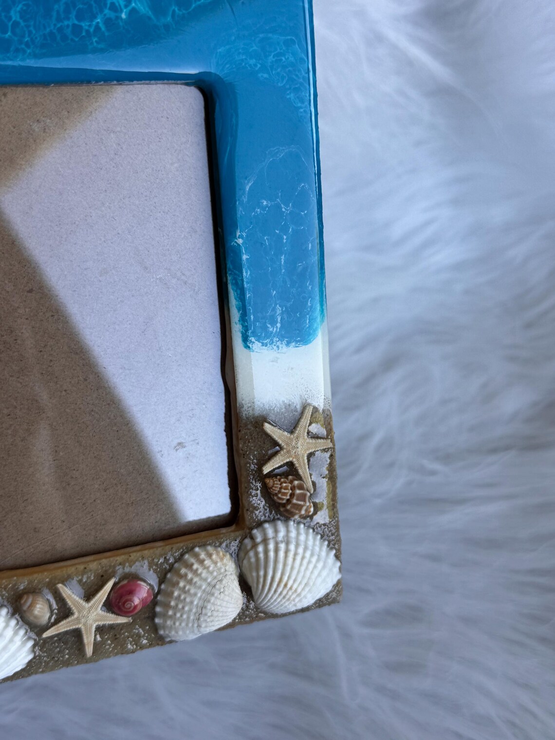 Ocean Resin Picture Frame | Real Seashell & Starfish Decor - Etsy