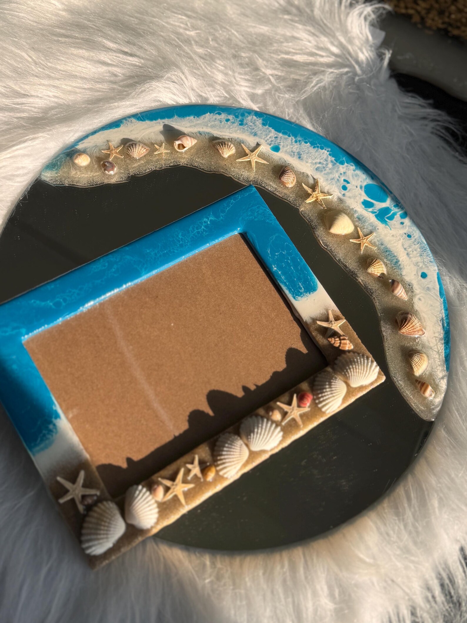 Ocean Resin Picture Frame | Real Seashell & Starfish Decor - Etsy