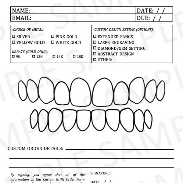 Grillz Order Form