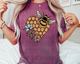Boho Bee Heart PNG Digital Download