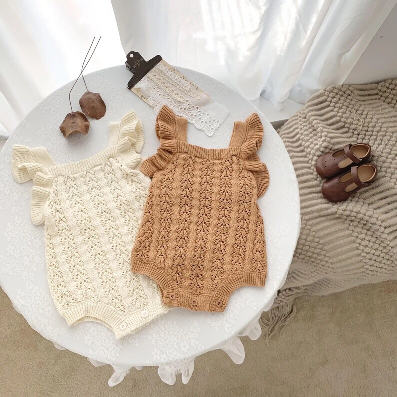 Custom Embroidered Knit Baby Romper, Floral Initial, Milestone Gift - Etsy