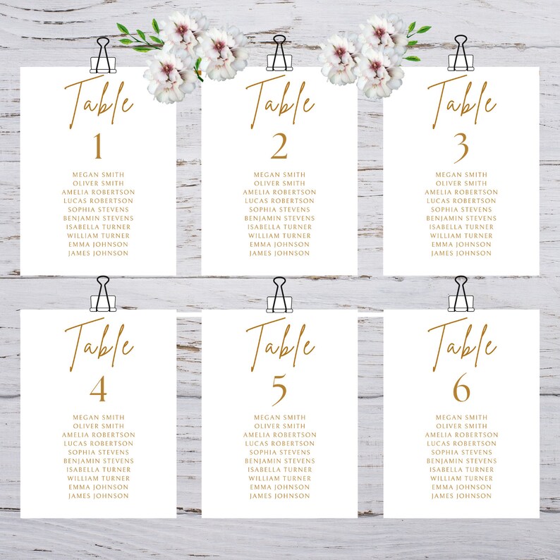 Wedding Table Numbers Seating Plan Editable Instant Etsy