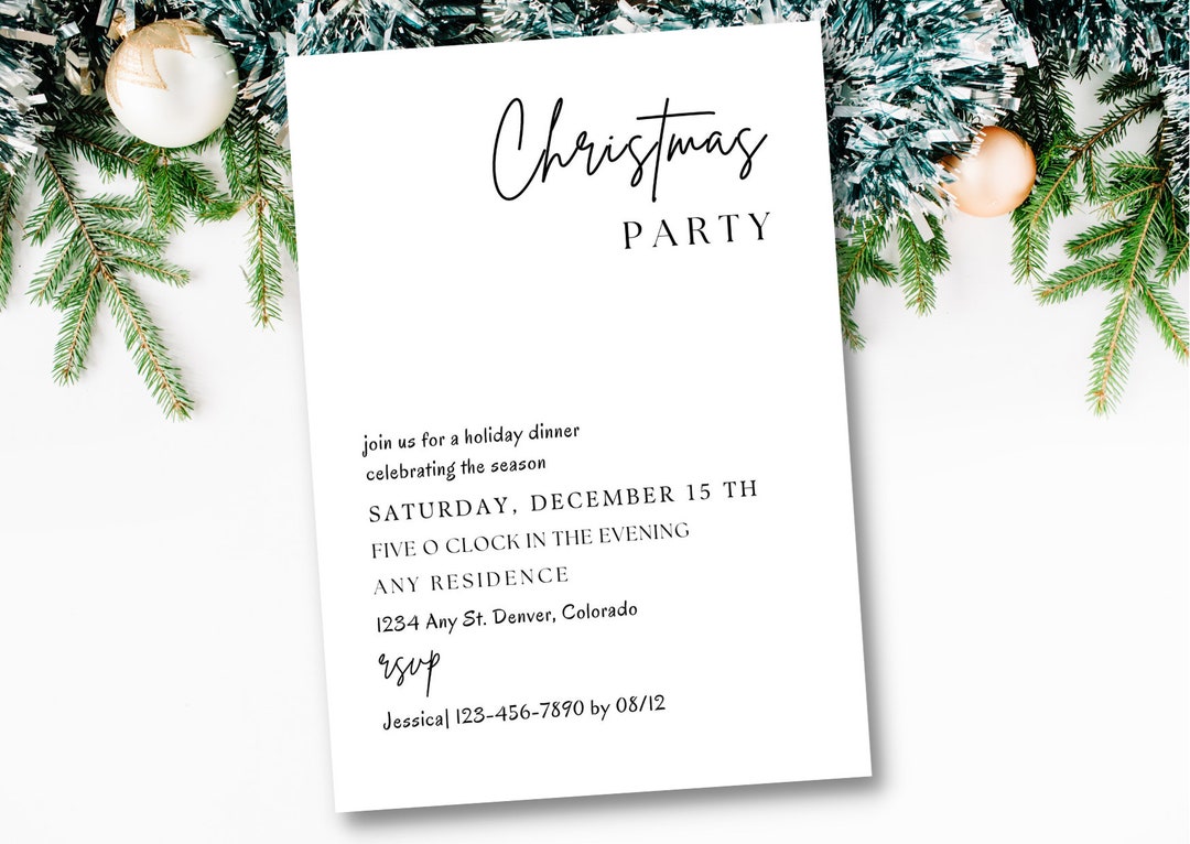 Unique Christmas Party Invitations Magical Digital Etsy