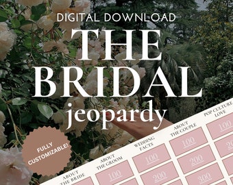 The Bridal Jeopardy | Bridal Shower Game | Digital Download! | Customizable Bridal Jeopardy | Wedding Shower Game | Bachelorette Party Game