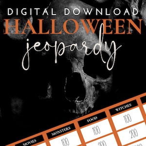 Halloween Jeopardy | Jogo de festa de Halloween | Noite de filme de Halloween | Download digital do Jeopardy