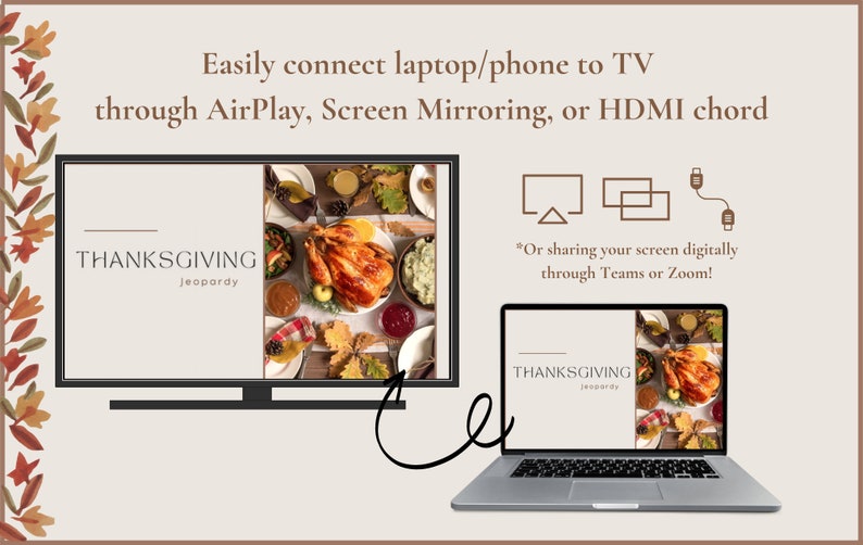 Thanksgiving Jeopardy Jeopardy Digital Download Thanksgiving Party