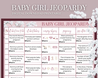 Baby Girl Shower Jeopardy Game | Party Activity (Printable)