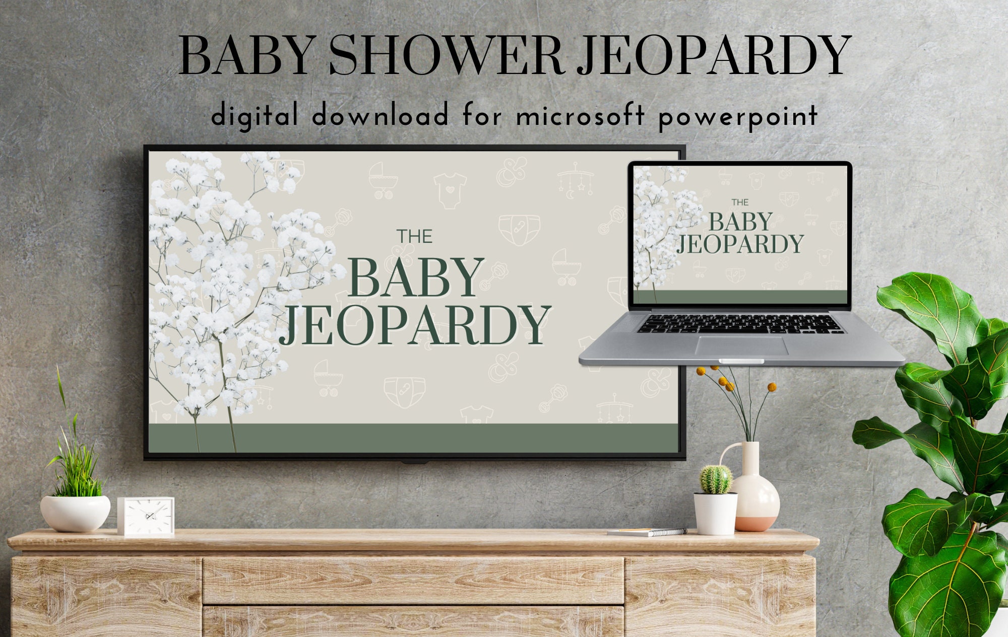 Baby Shower Jeopardy Baby Shower Game Digital Download Customizable