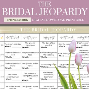 Bridal Jeopardy - Spring | Printable | Spring Bridal Shower Game | Spring Bridal Jeopardy Print | Wedding Shower Game | Bridal Shower Game